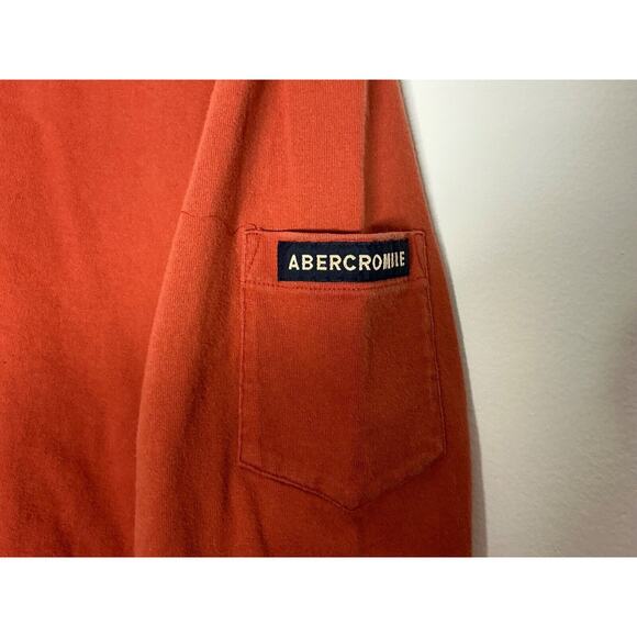 Abercrombie & Fitch Men's Muscle Fit L/Sleeve V-Neck Sweater XL Orange Big Moose - Picture 3 of 7